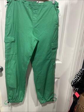 SO Green Parachute Cargo Pants